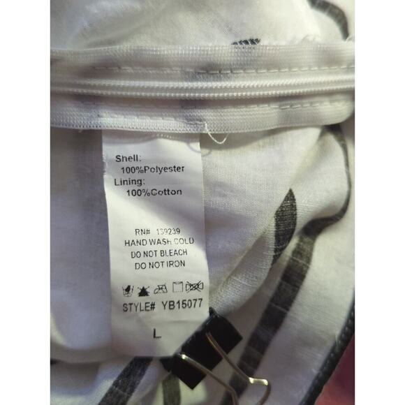 Do + Be Top Woman's Large White Black Striped Ruffle Sleeve One Shoulder - Picture 8 of 10